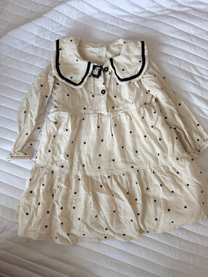 Polka dot Cotton dress , Kids 2T