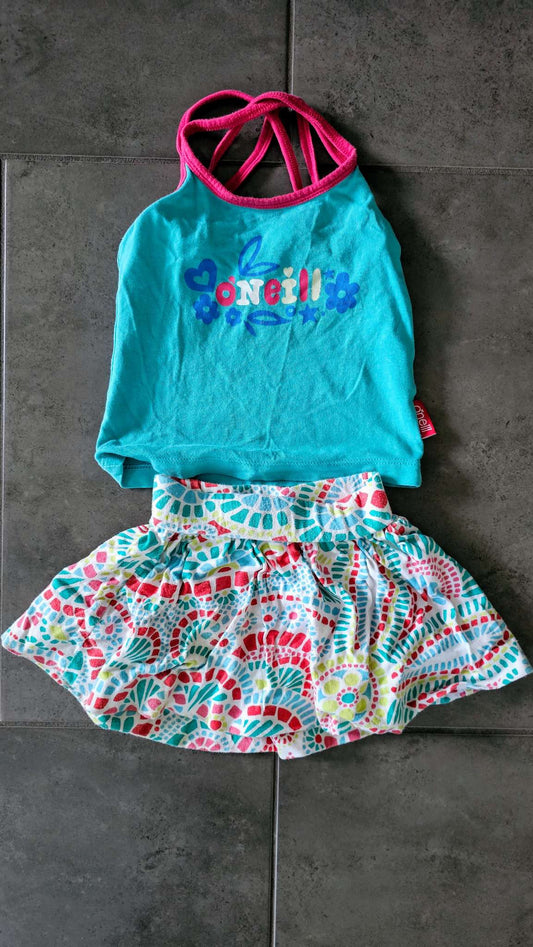 O'Neill Girls Green Halter Top & Skirt Set – size 2, Kids 2T