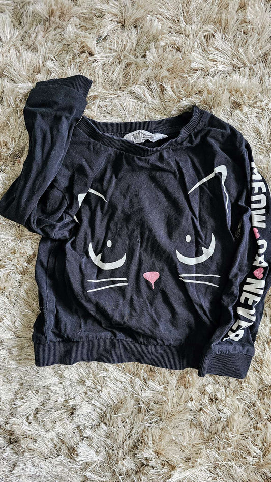 H&M Girls Black Cat Hoodie – size 2, Kids 2T