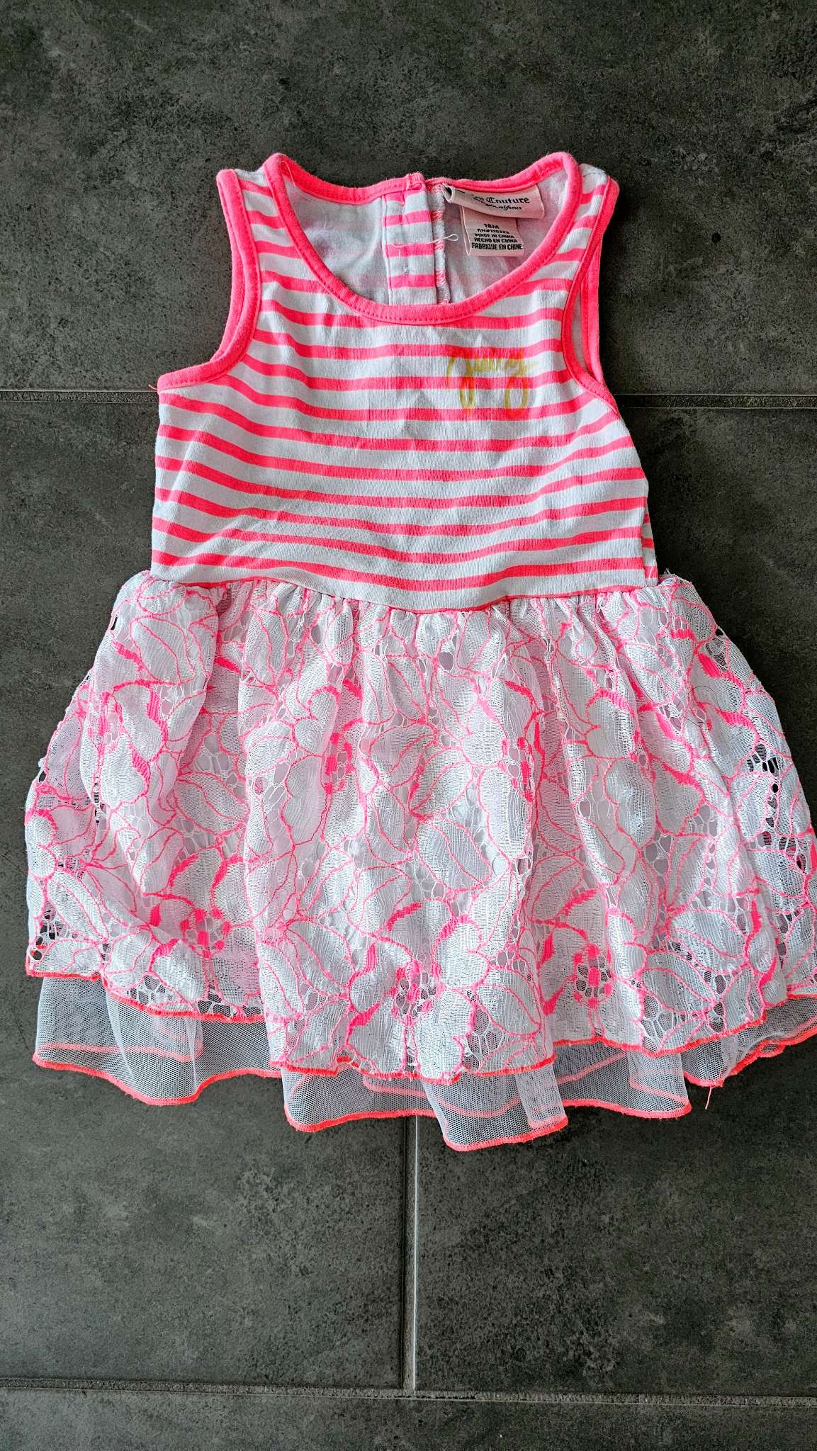 Juicy Couture Girls Pink Sleeveless Dress - size 18 months , Kids 18 Month (12-18M)