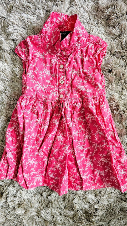 Gap Girls Pink Floral Dress – 18 months , Kids 18 Month (12-18M)