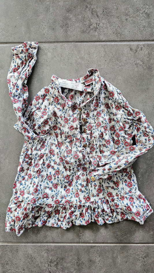 Zara Baby Girls Floral Button Shirt – 18 months , Kids 18 Month (12-18M)