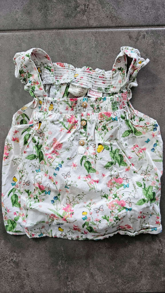 Zara Baby Girls Floral Smocked Top - 18 months , Kids 18 Month (12-18M)