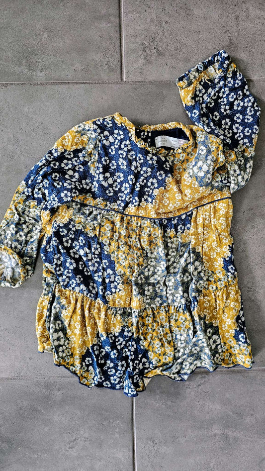 Zara Baby Girls Yellow Floral Dress – 18 months, Kids 18 Month (12-18M)