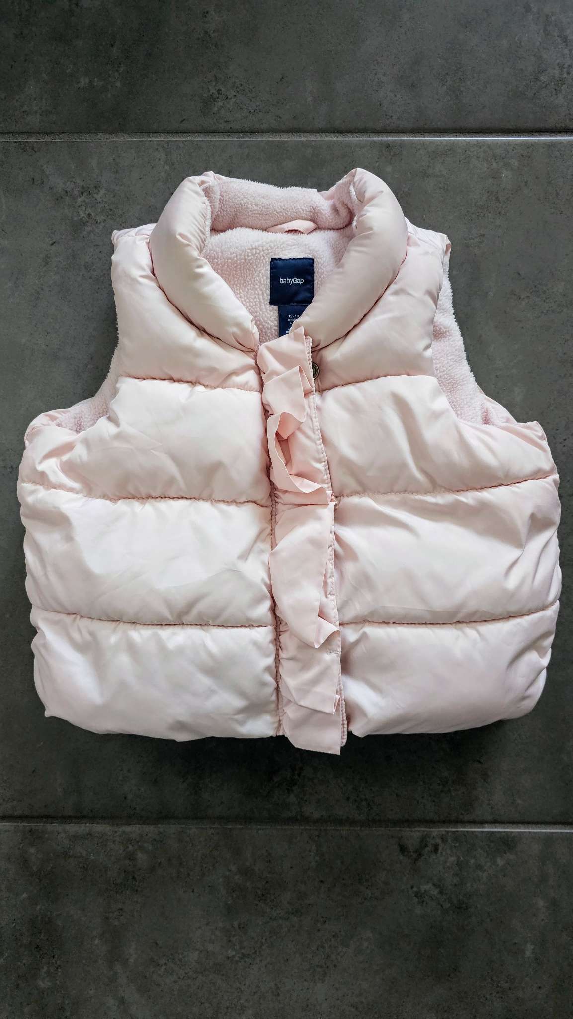 Baby Gap Girls Pink Puffer Vest - 12 months , Kids 12 Month (9-12M)
