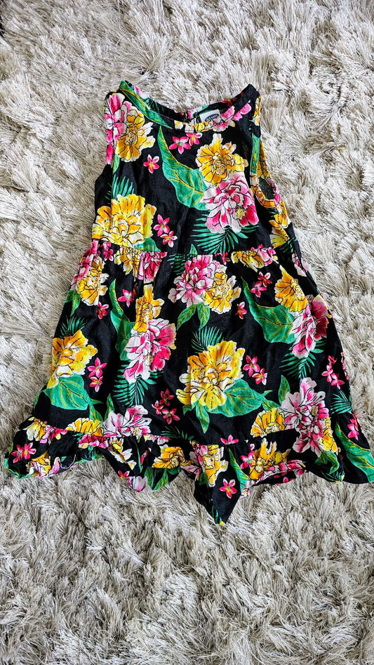 Old Navy Girls Black Floral Dress - 12 months , Kids 12 Month (9-12M)