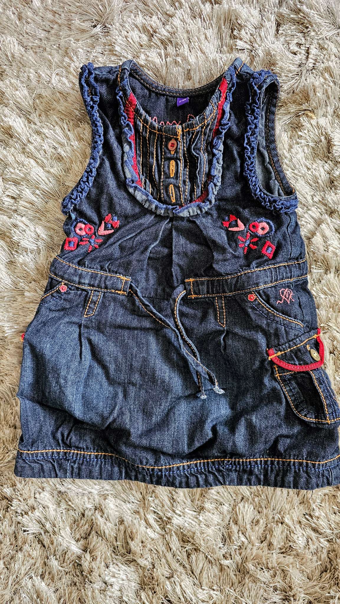 Mexx Girls Blue Denim Dress – 12 months, Kids 12 Month (9-12M)