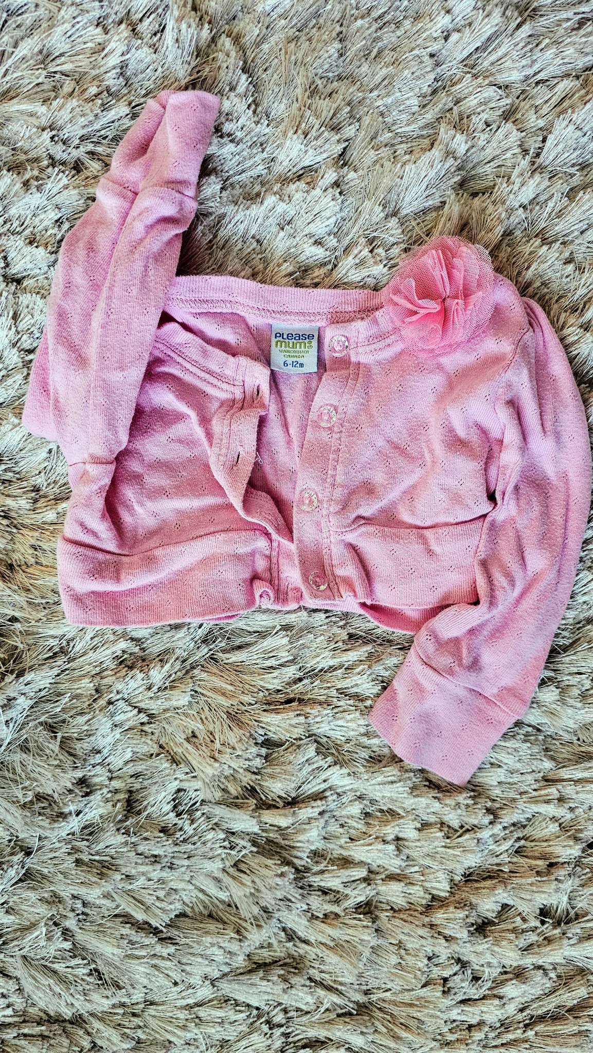 Please Mum Girls Pink Cardigan – 6 months, Kids 6 Month (3-6M)