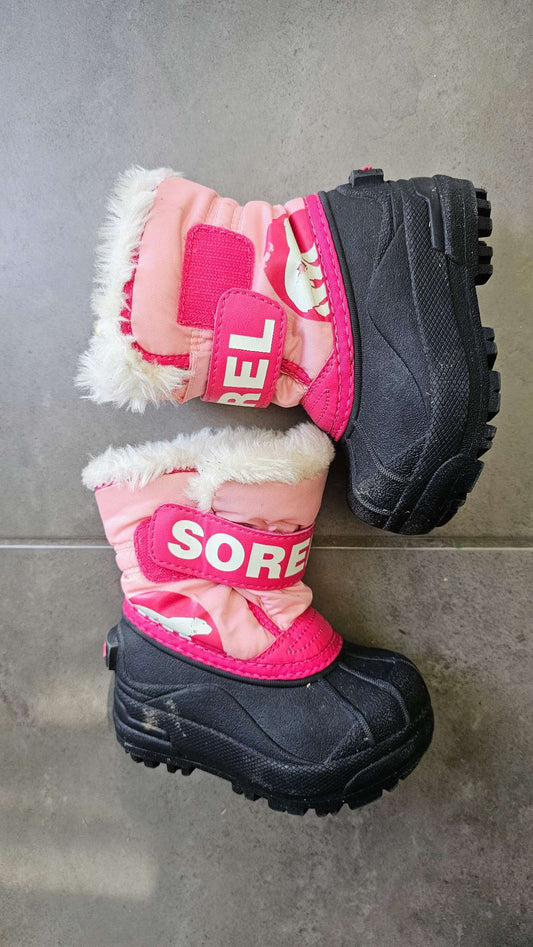 Sorel Kids Pink & Black Winter Boots - size 6, Shoes 6 (Walkers:12-24 mth)