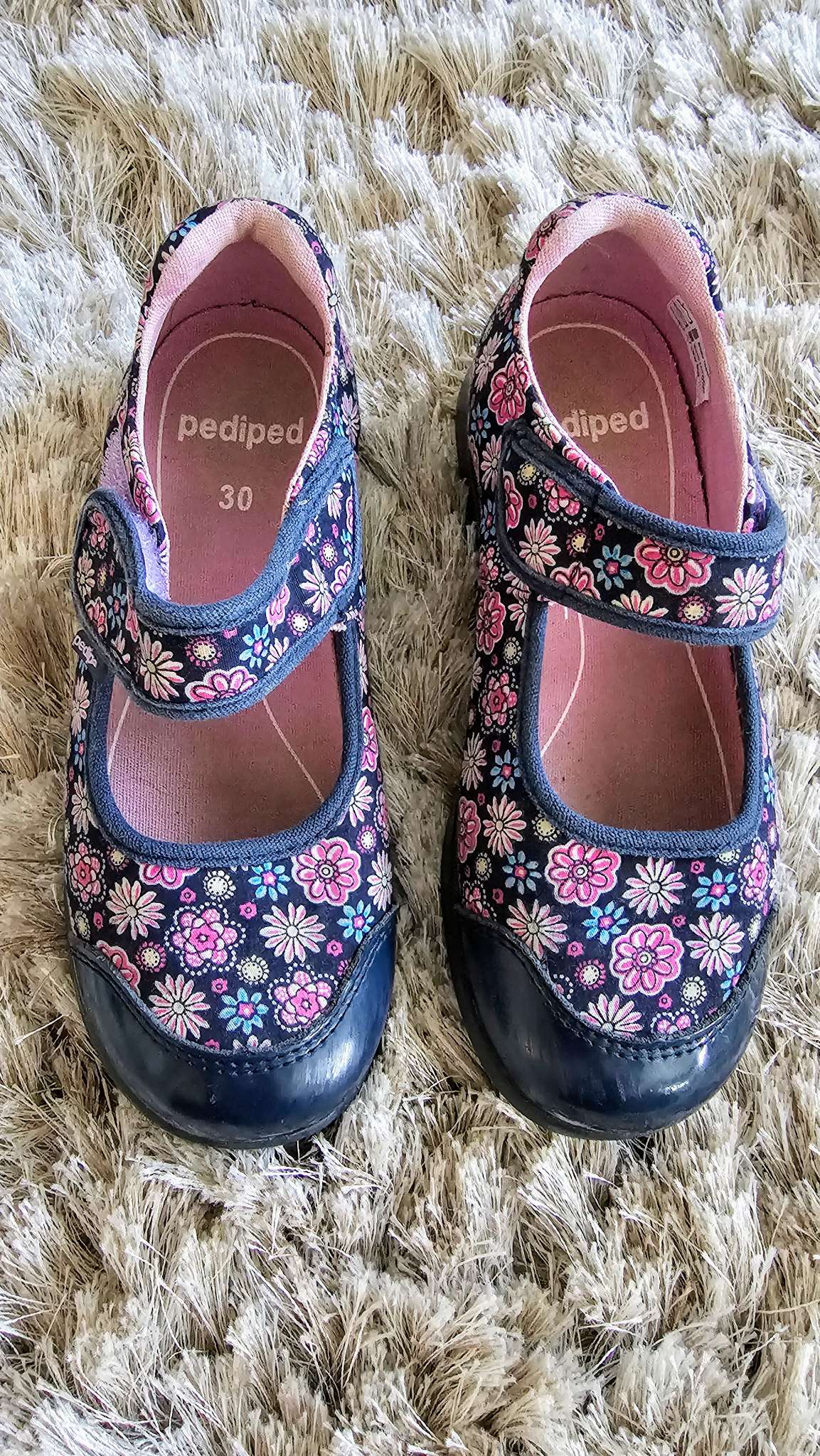 Pediped Girls Floral Mary Jane Shoes - size 12, Shoes 12 (Toddler:2-4yr)