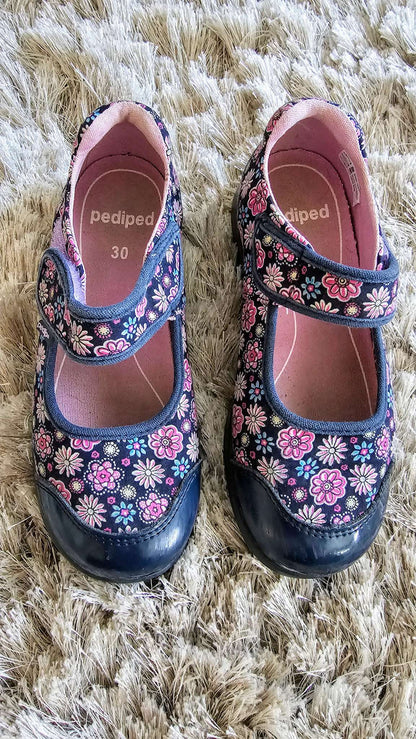 Pediped Girls Floral Mary Jane Shoes - size 12, Shoes 12 (Toddler:2-4yr)