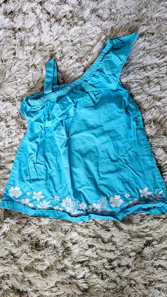 Gymboree Turquoise Floral Embroidered Dress - 6 months, Kids 6 Month (3-6M)