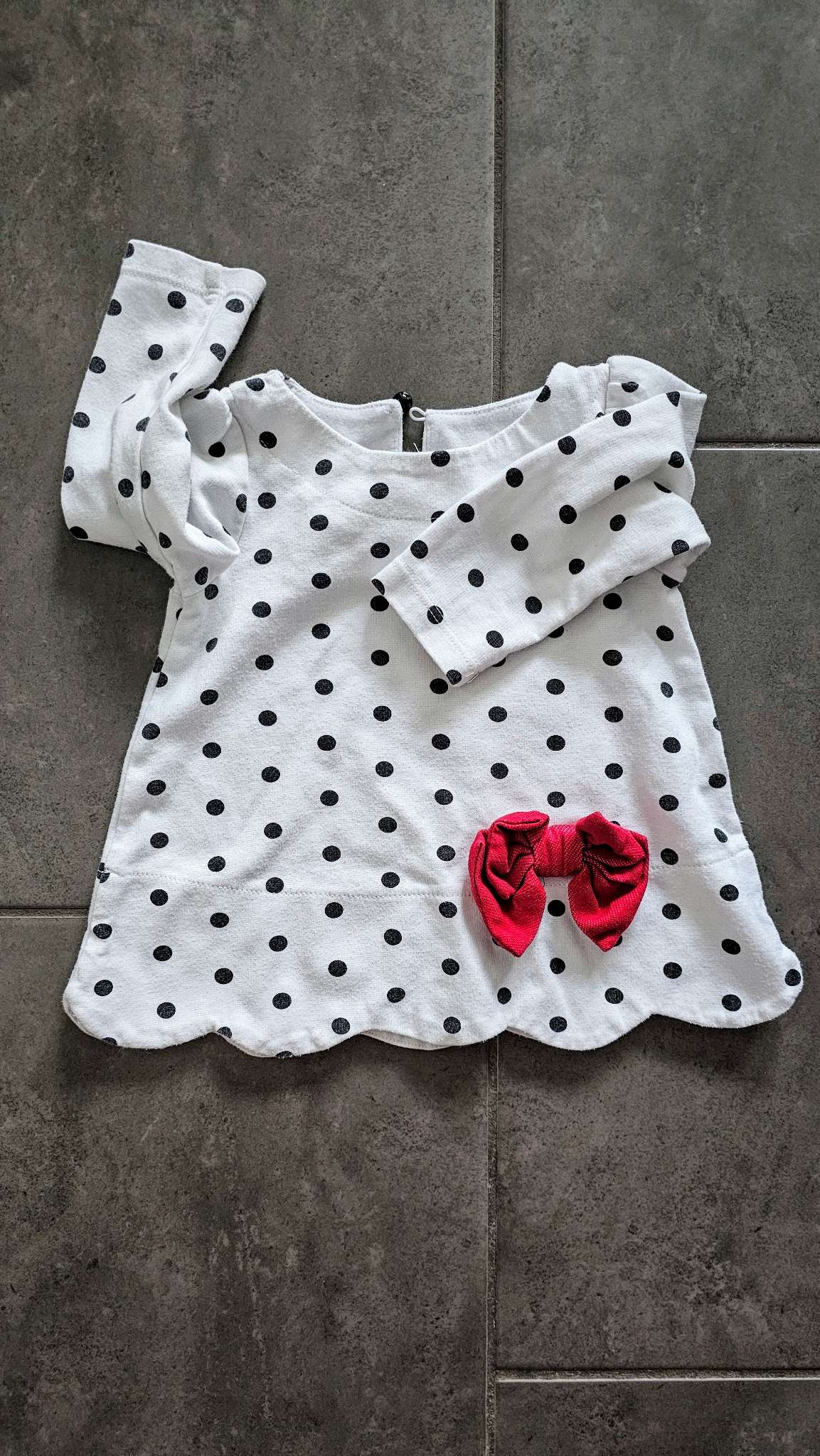 Maggie & Zoe White Polka Dot Top with Red Bow – 3 Months, Kids 3 Month (0-3M)