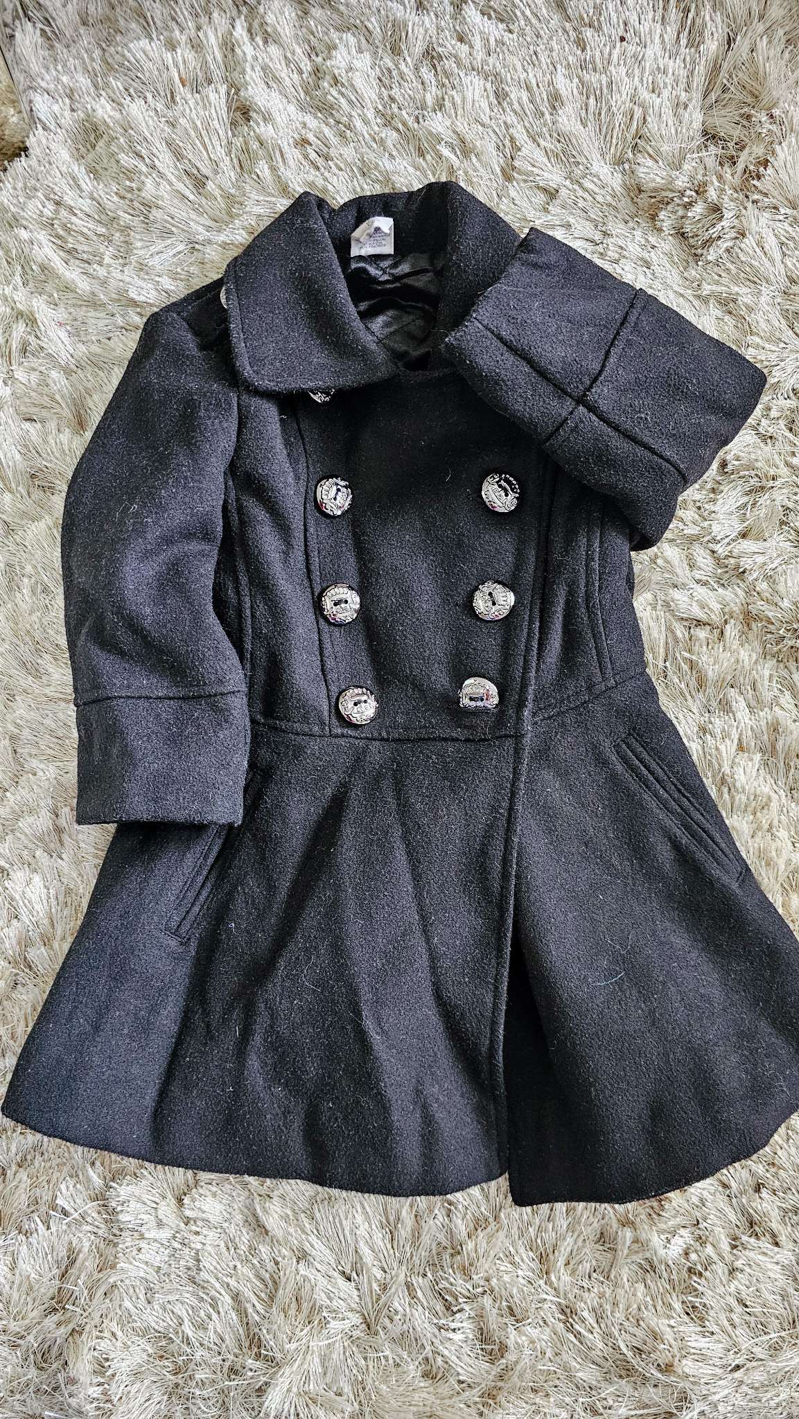 Starting Out Black Double-Breasted Coat – (18 Months), Kids 18 Month (12-18M)