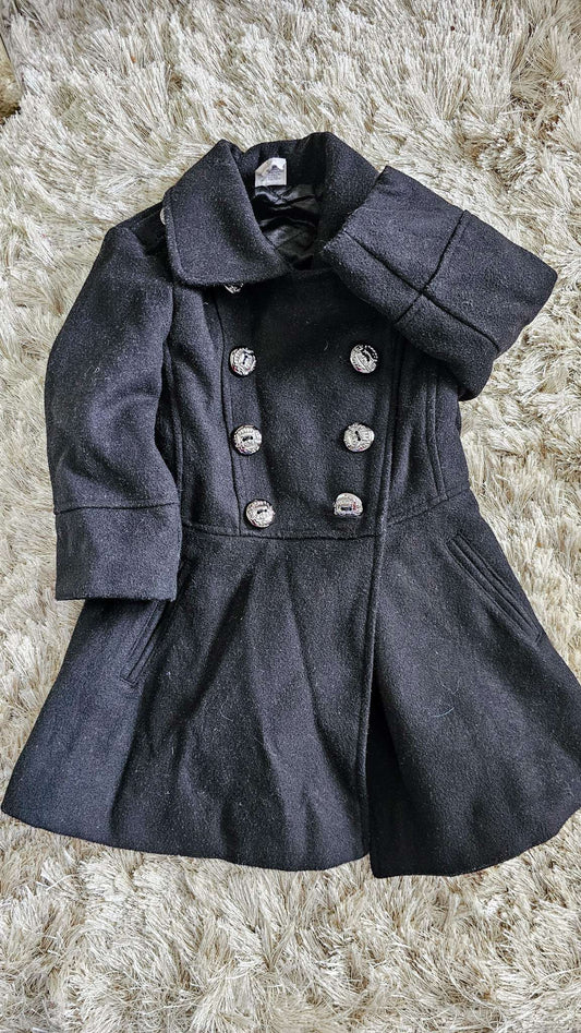 Starting Out Black Double-Breasted Coat – (18 Months), Kids 18 Month (12-18M)