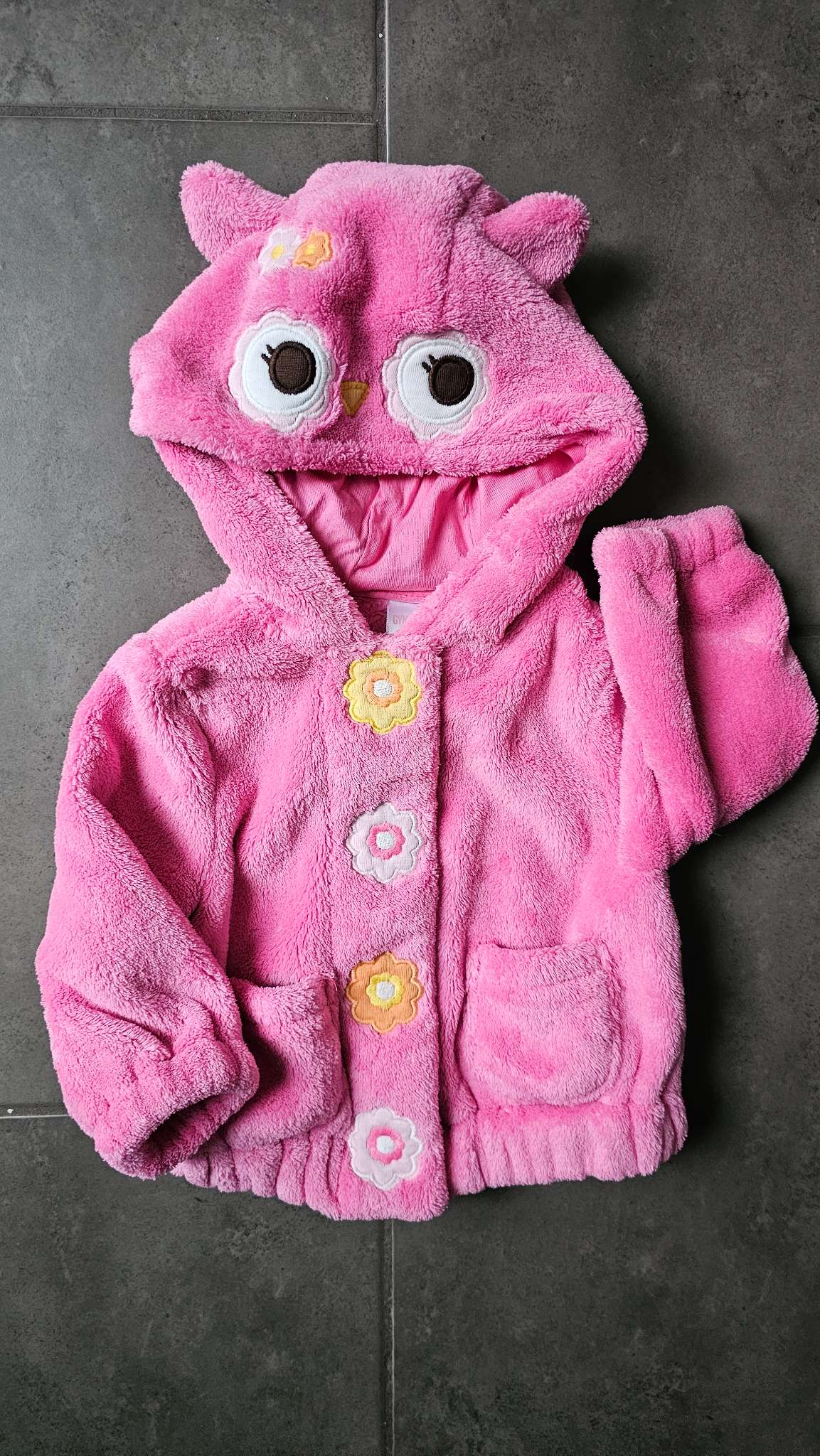Gymboree Pink Owl Fleece Hoodie – 6 Months, Kids 6 Month (3-6M)