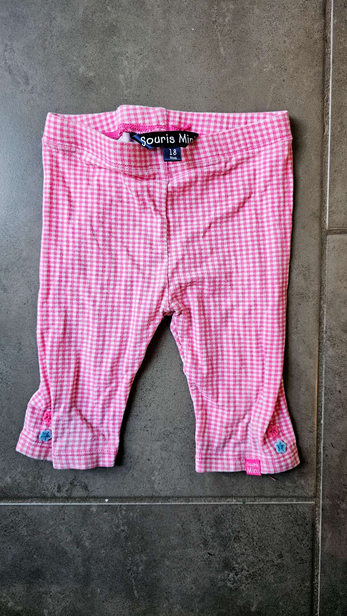 Souris Mini Pink Gingham Pants – (18 Months) 95% cotton , Kids 18 Month (12-18M)
