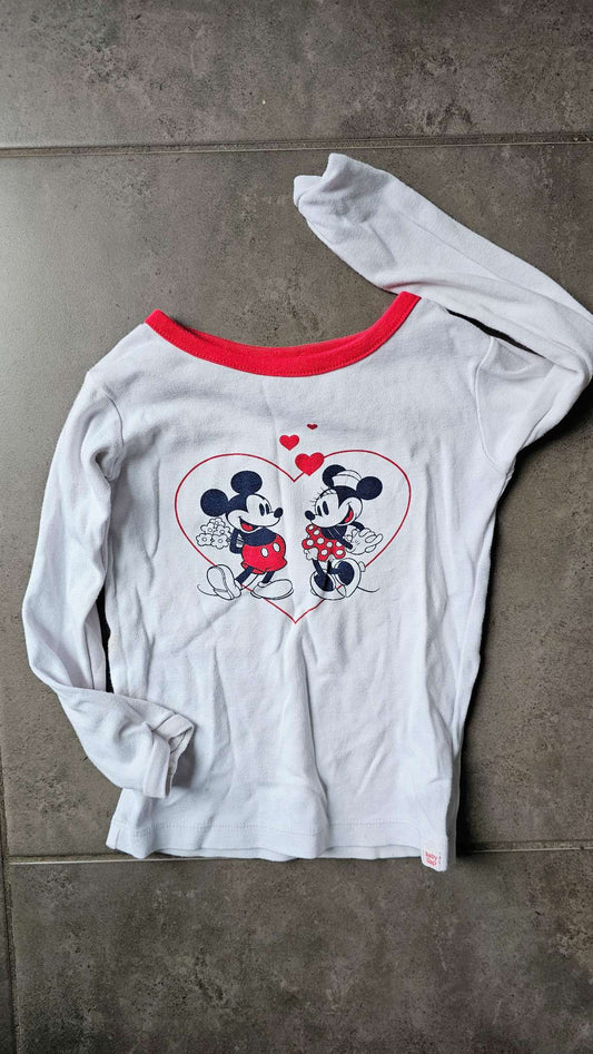 Disney Mickey & Minnie Heart Shirt – (Size 3) 100% cotton, Kids 3T