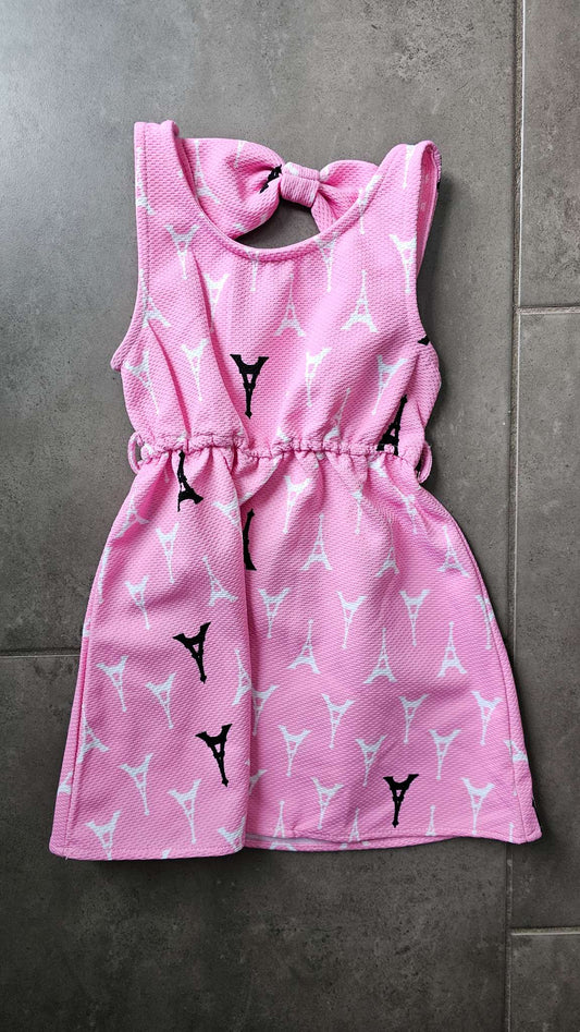 Colette Lilly Pink Eiffel Tower Dress – (Fits Size 3), Kids 3T