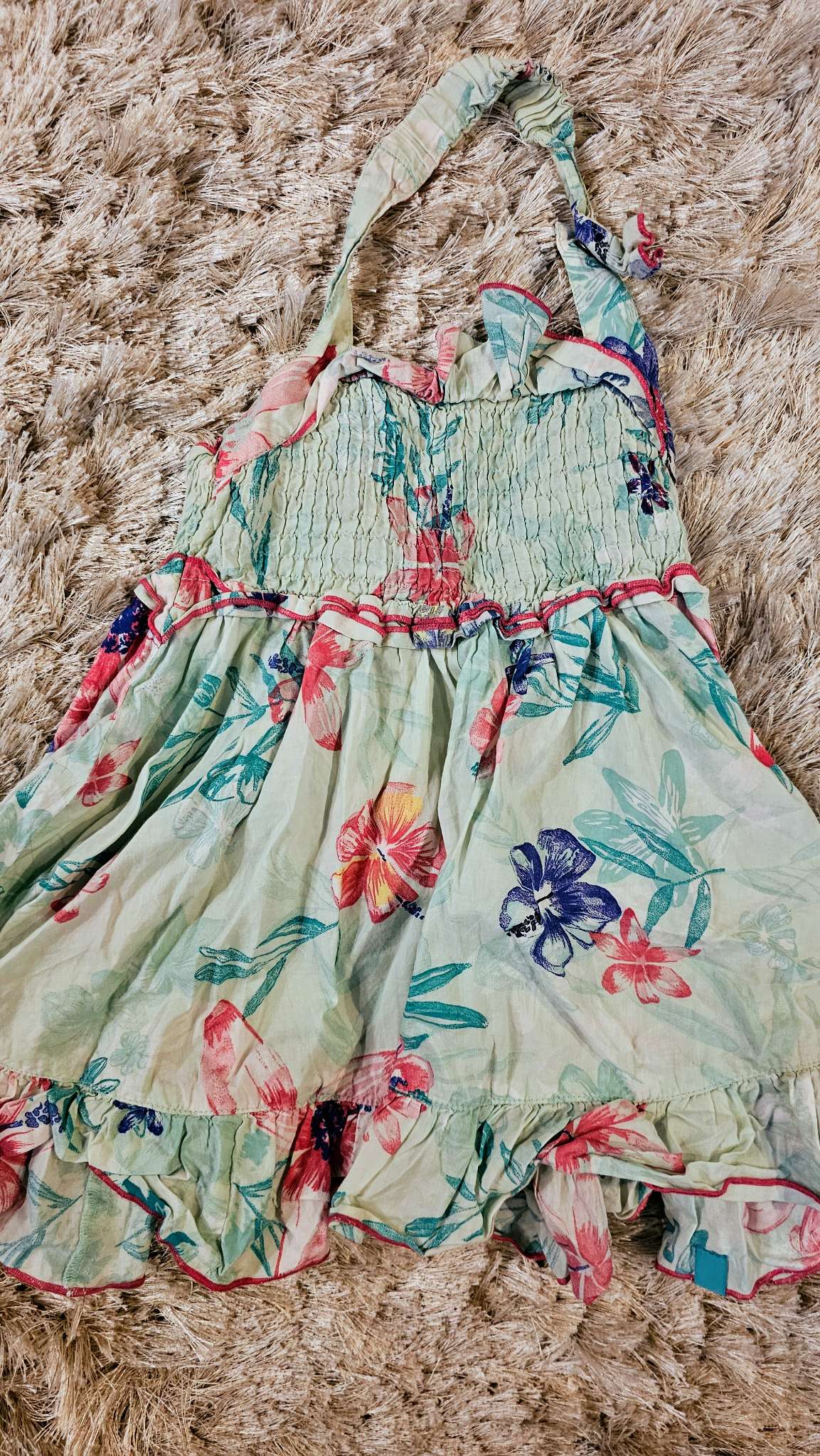 Mexx Light blue Floral Halter Dress – (Size 3), Kids 3T