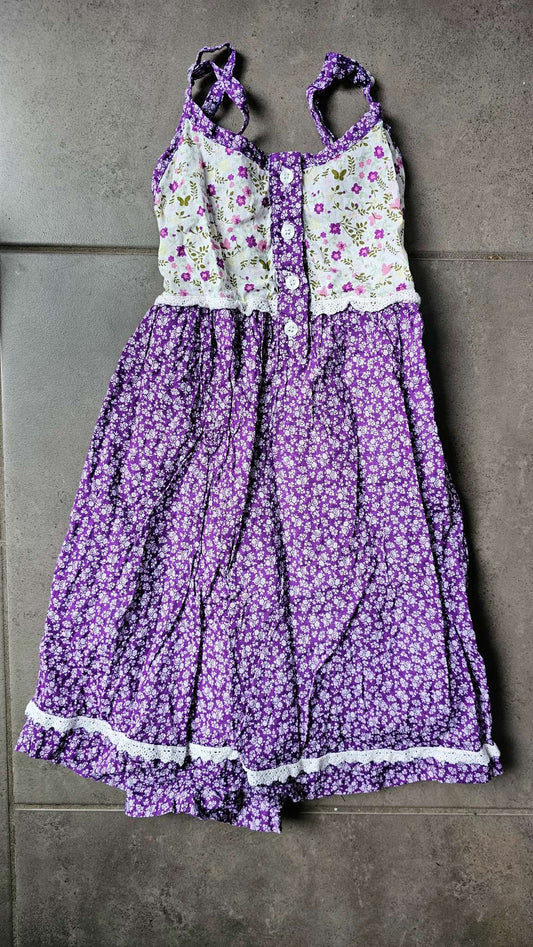 Purple Floral Halter Dress – size 3, Kids 3T
