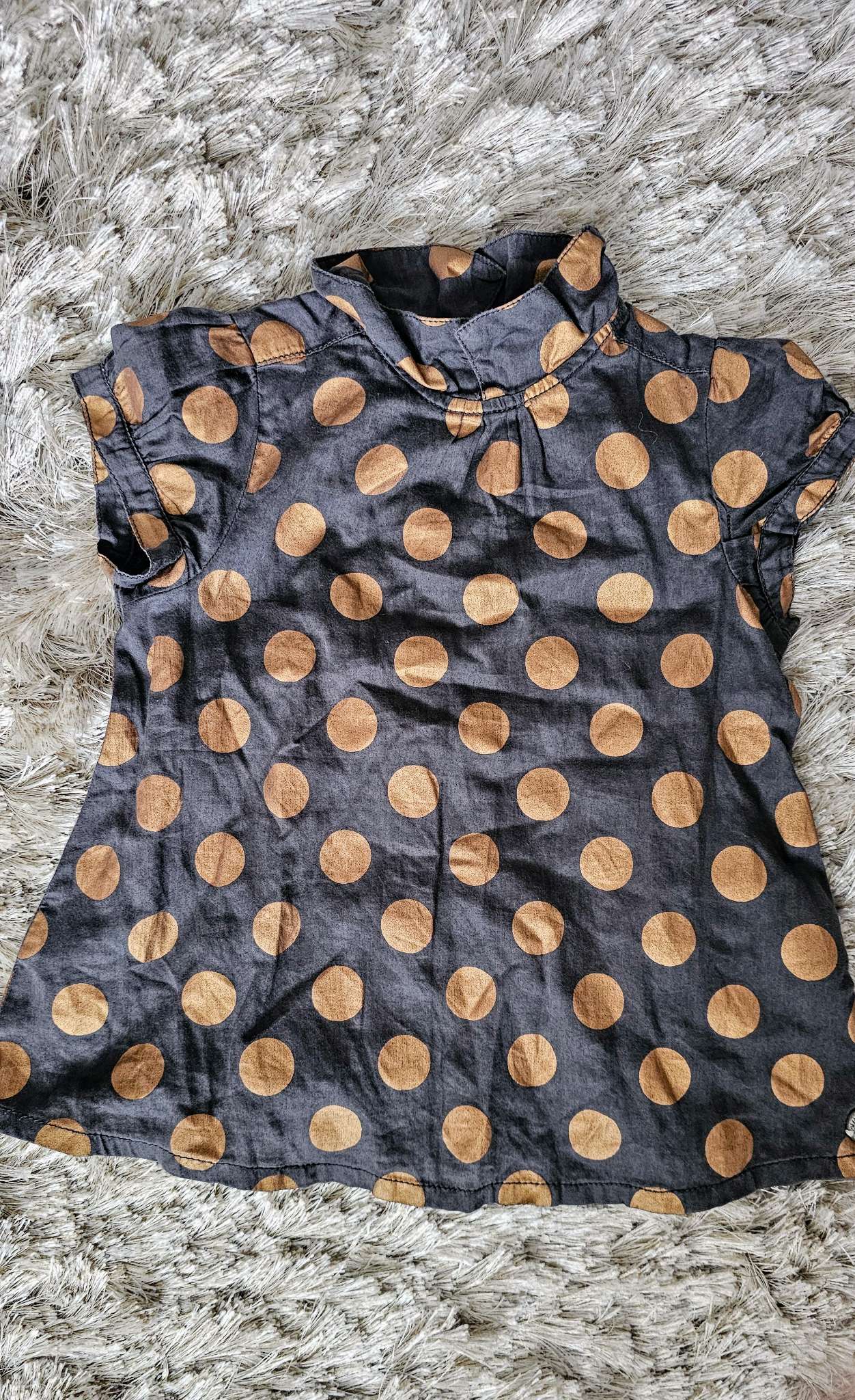 Mexx Charcoal Polka Dot Top – (Size 4), Kids 4/4T