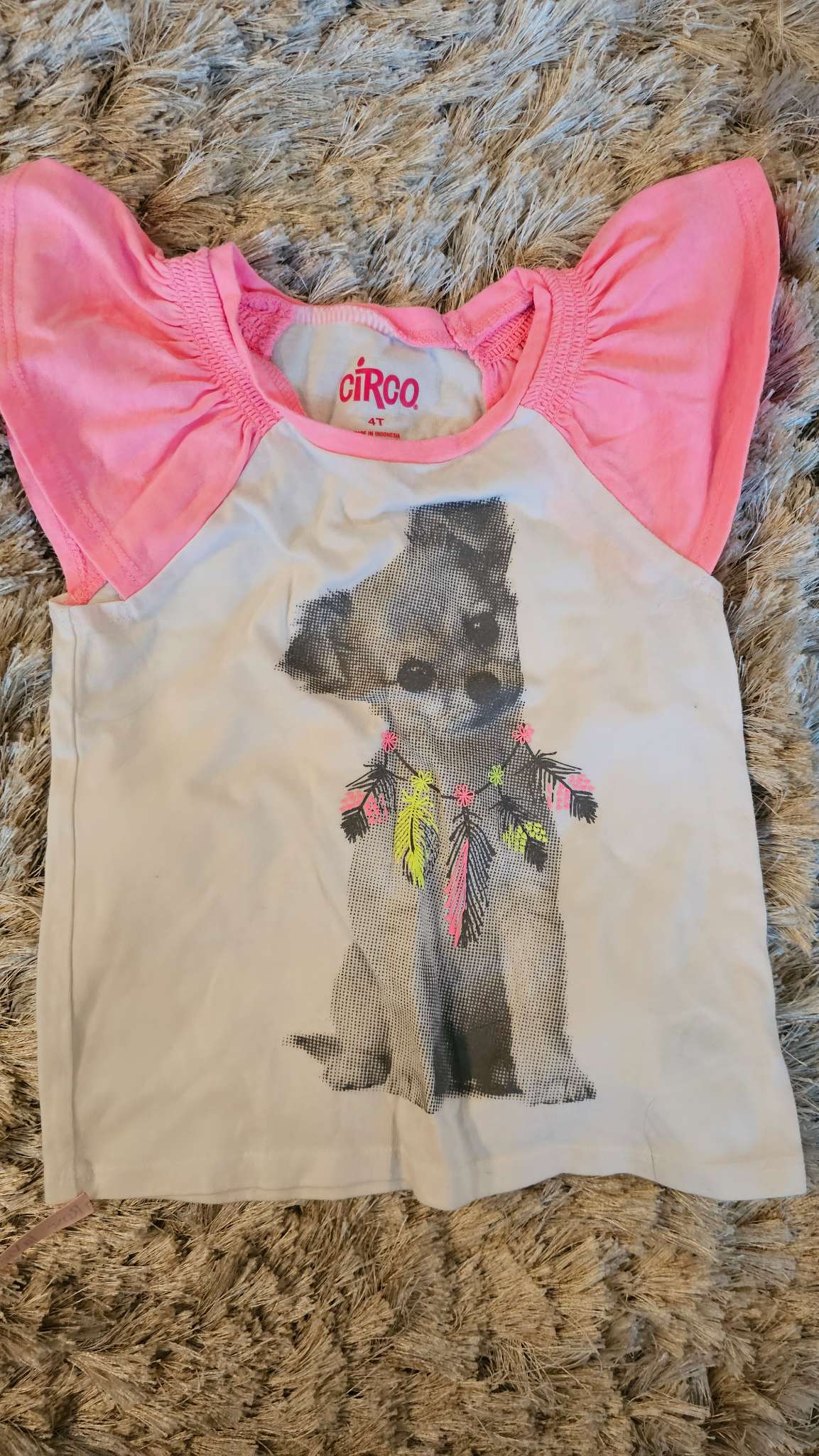 Circo Puppy Graphic Flutter Sleeve Shirt – (Size 4), Kids 4/4T