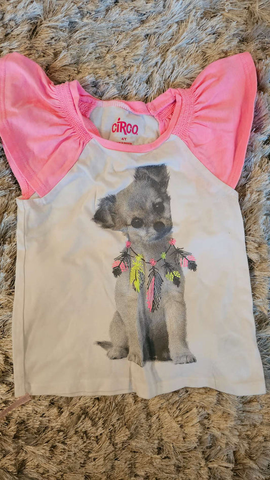Circo Puppy Graphic Flutter Sleeve Shirt – (Size 4), Kids 4/4T