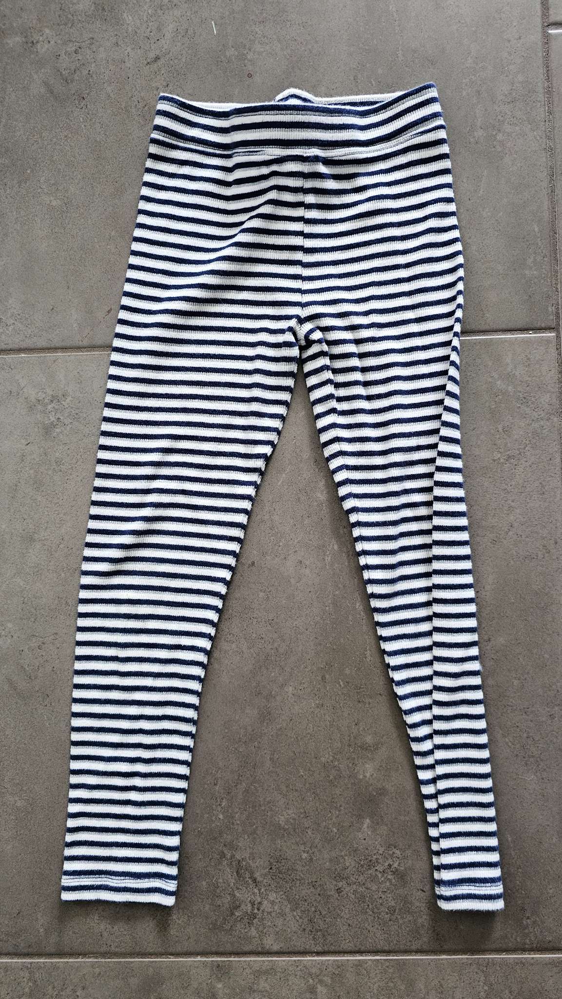 Joules Navy & White Striped Leggings – (Size 6), Kids 6/6X