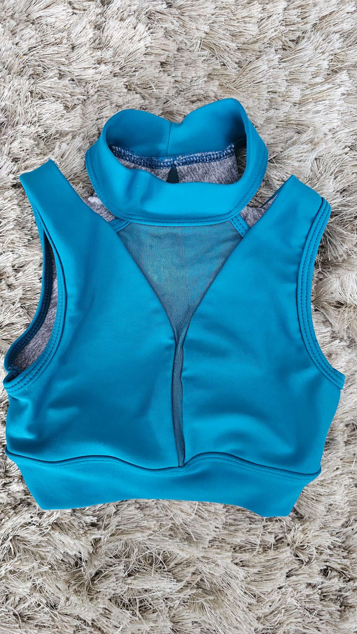 Five Dancewear Teal Mesh Crop Top – (Size 8)