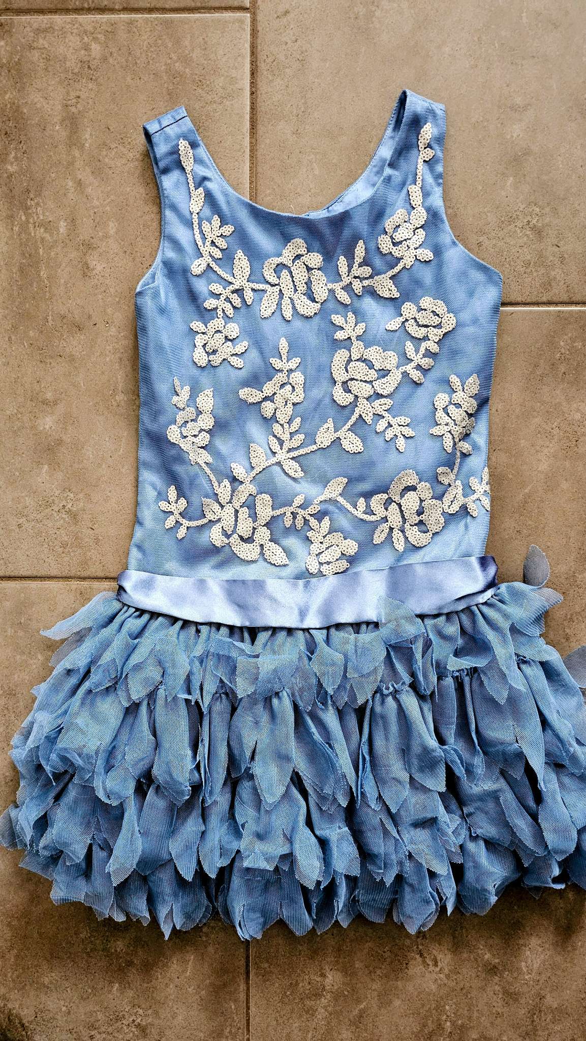 Biscotti Collezioni Blue Sequin & Tulle Dress – (Size 6), Kids 6/6X