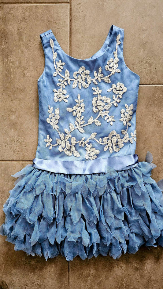 Biscotti Collezioni Blue Sequin & Tulle Dress – (Size 6), Kids 6/6X