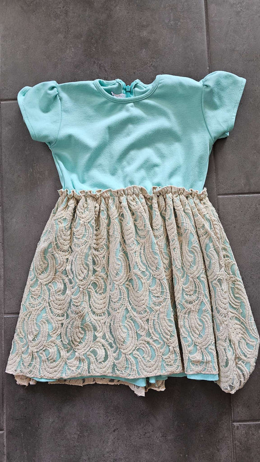 Boobobu Mint & Lace Dress – (Size 6), Kids 6/6X
