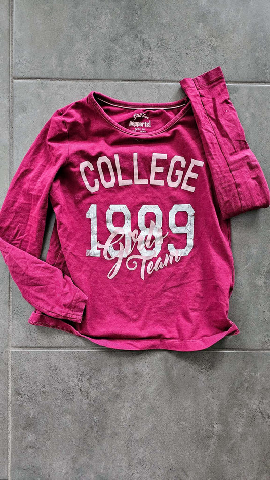 Pepperts Girls Magenta Long Sleeve Shirt - size 6