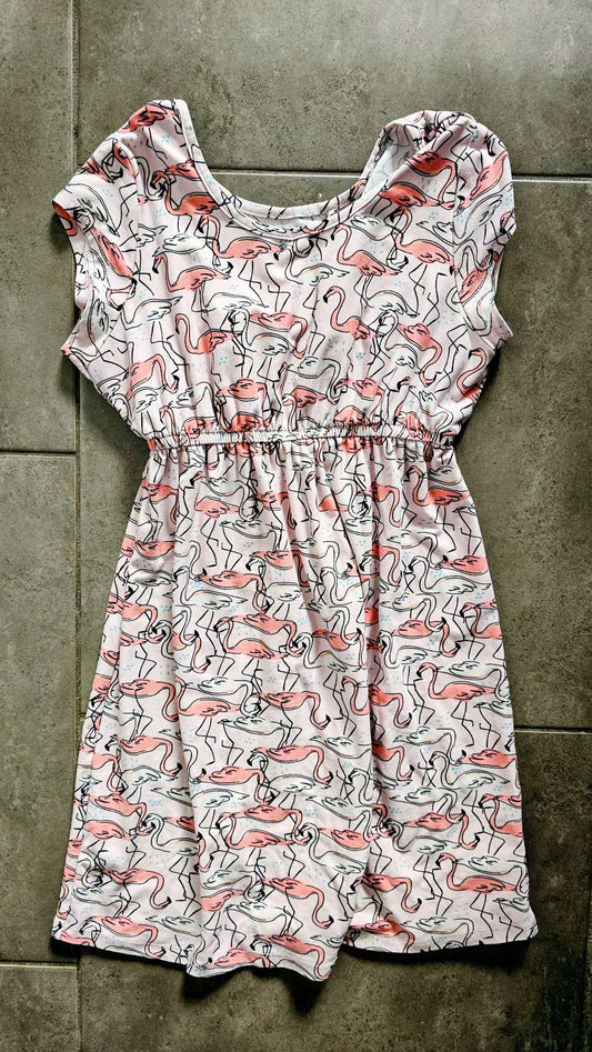 Jessica Simpson Pink Flamingo Print Dress – (Size 8), Kids 8