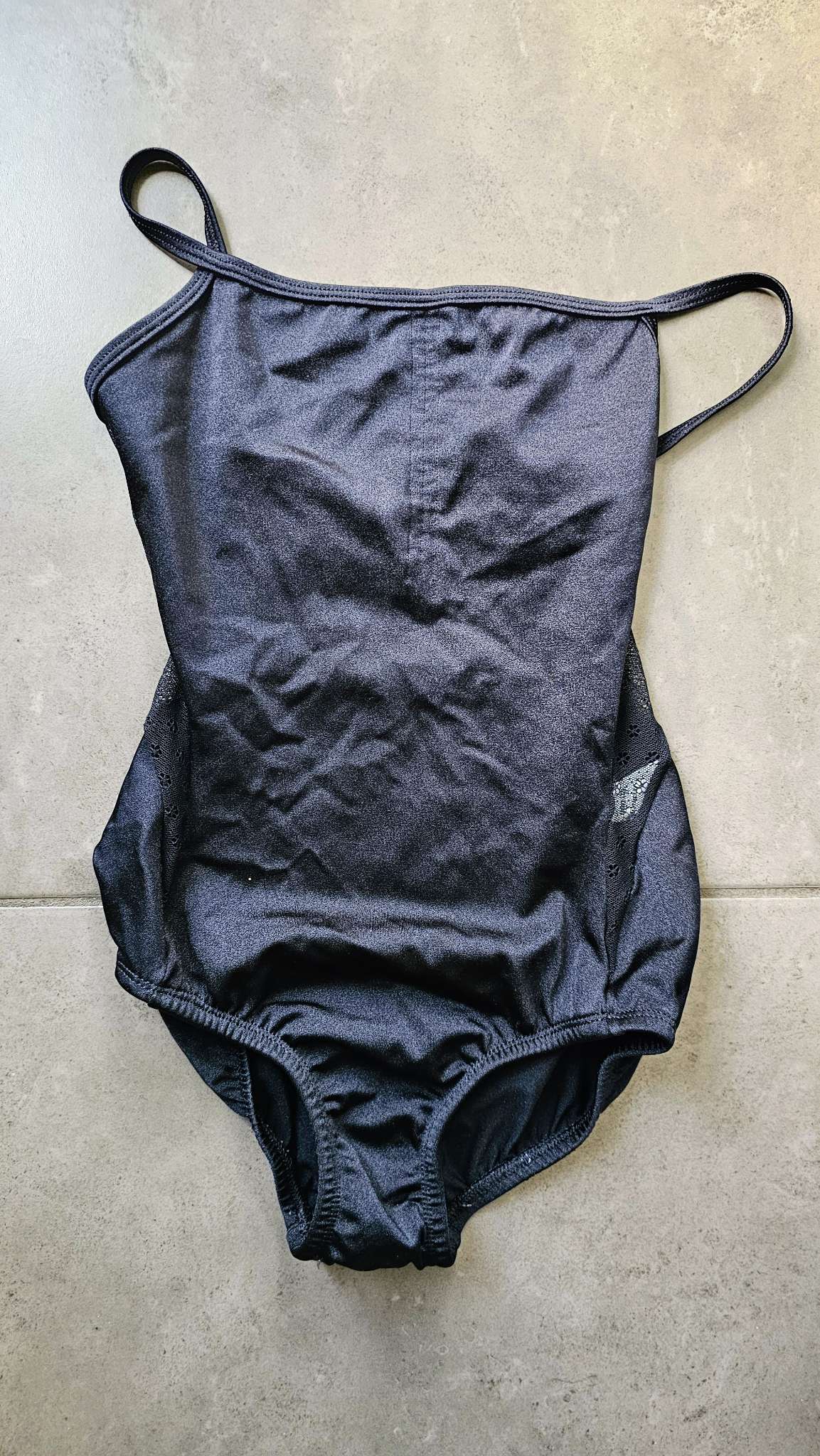 Premiere Collection Black Mesh Back Leotard – (Size 8), Kids 8