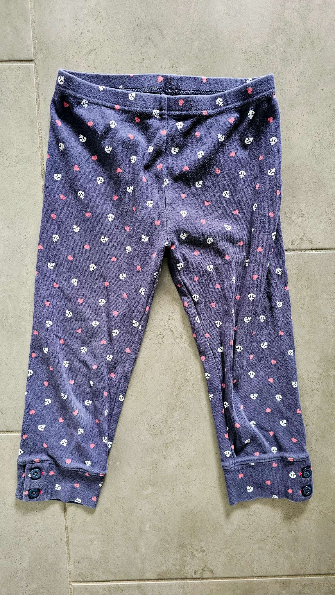 Gymboree Navy Heart Print Thick Leggings – (Size 8), Kids 8