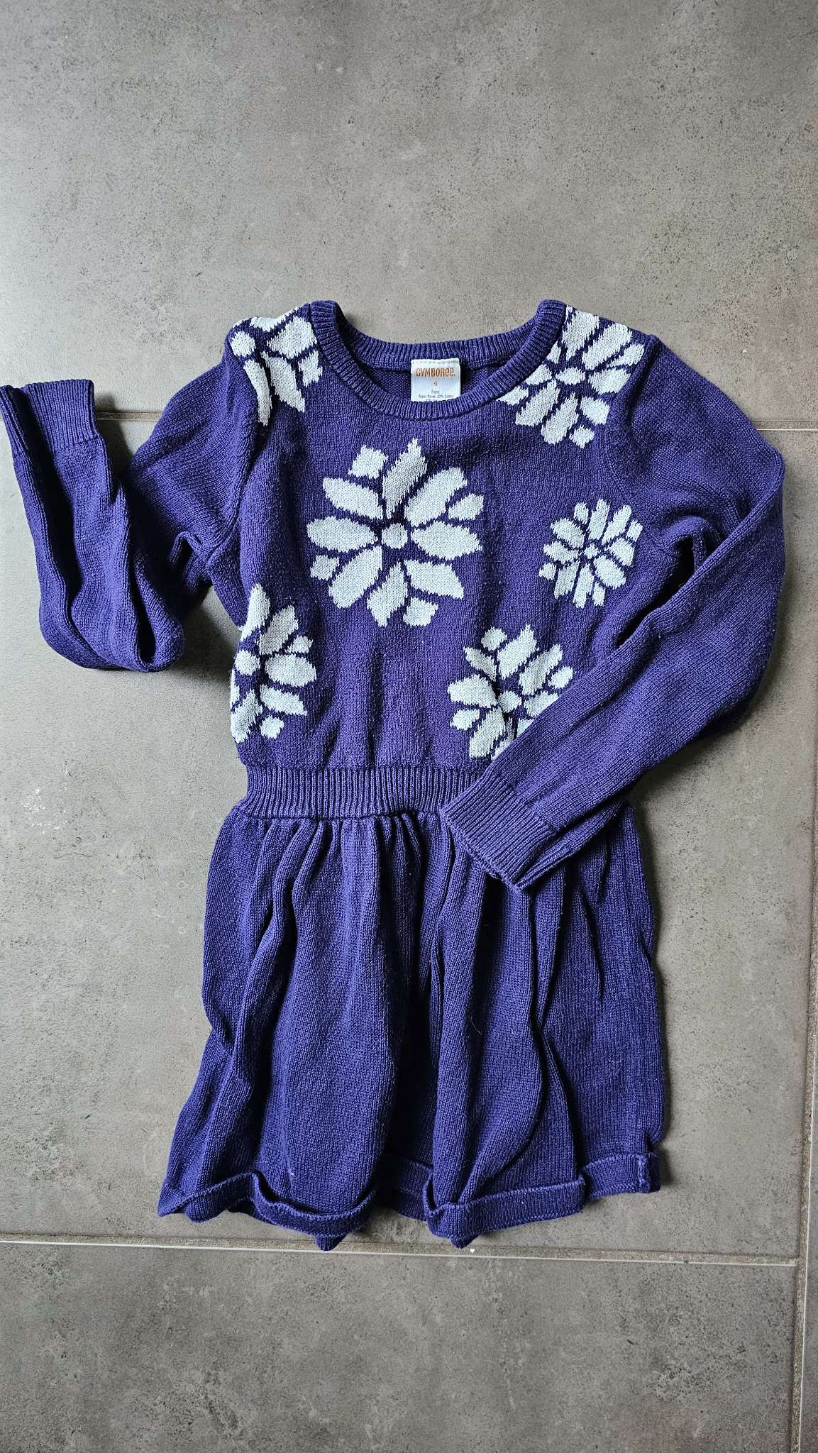 Gymboree blue Snowflake Knit Dress (Size 4), Kids 4/4T