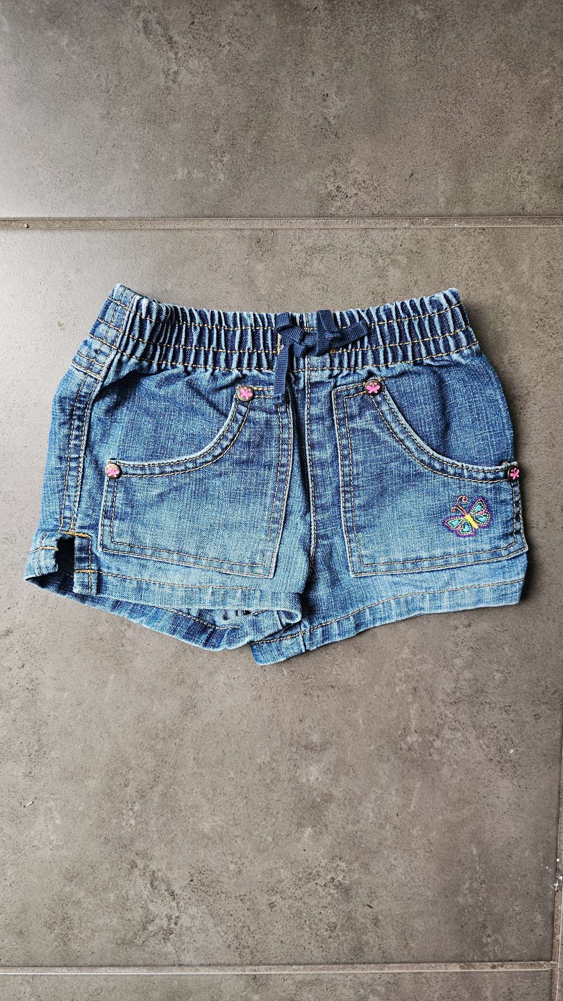 Children’s Place Denim Shorts with Butterfly (6–9 Months), Kids 6 Month (3-6M)