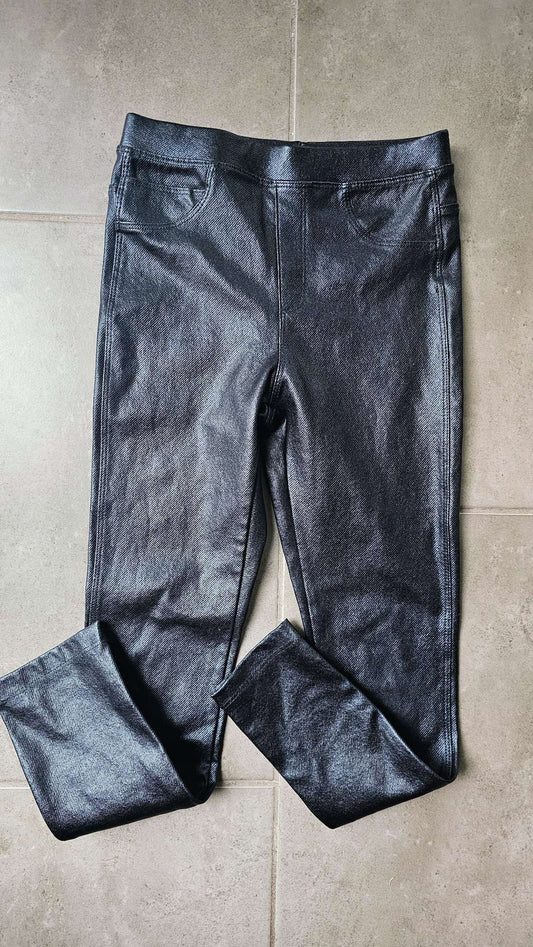 Zara Black Faux Leather Pants (Size 8), Kids 8
