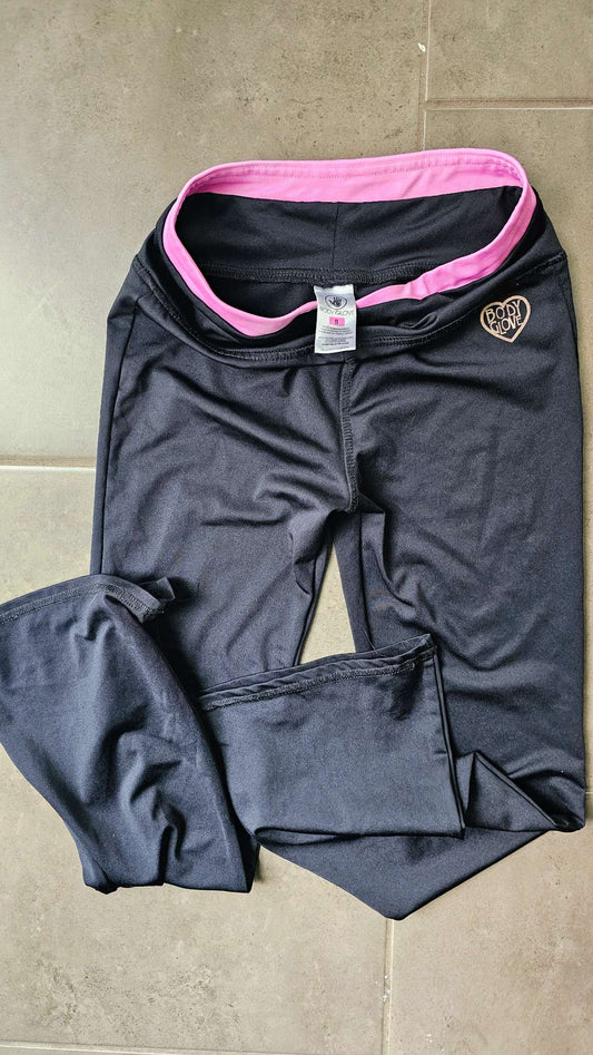 Body Glove Black Athletic Pants with Pink Waist (Size 8), Kids 8