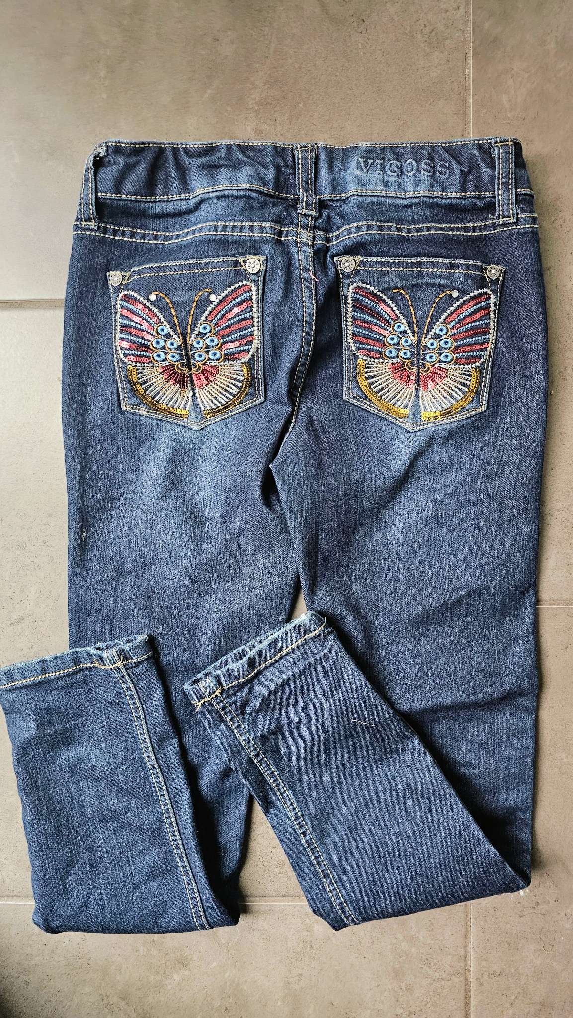 Vigoss The Jagger Skinny Jeans with Butterfly Pockets (Size 8), Kids 8