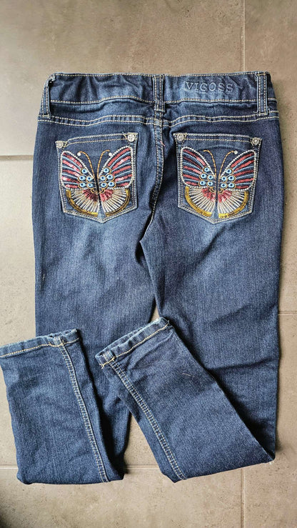 Vigoss The Jagger Skinny Jeans with Butterfly Pockets (Size 8), Kids 8