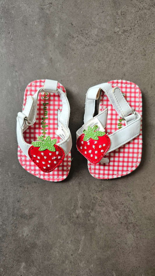 Bumbabies Strawberry Gingham Sandals (Size 2), Shoes 2 (Baby: 0-12 mth)