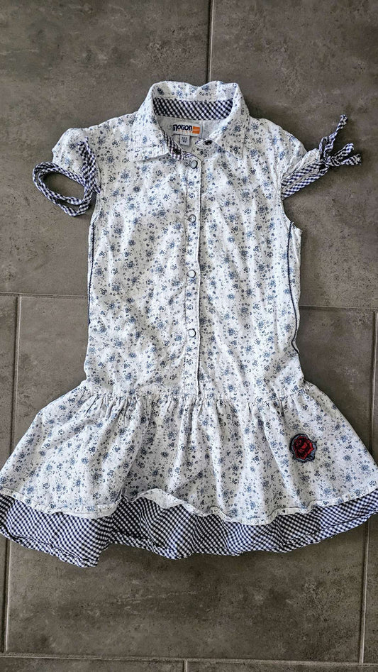 White/Blue Floral Dress – size 6, Kids 6/6X