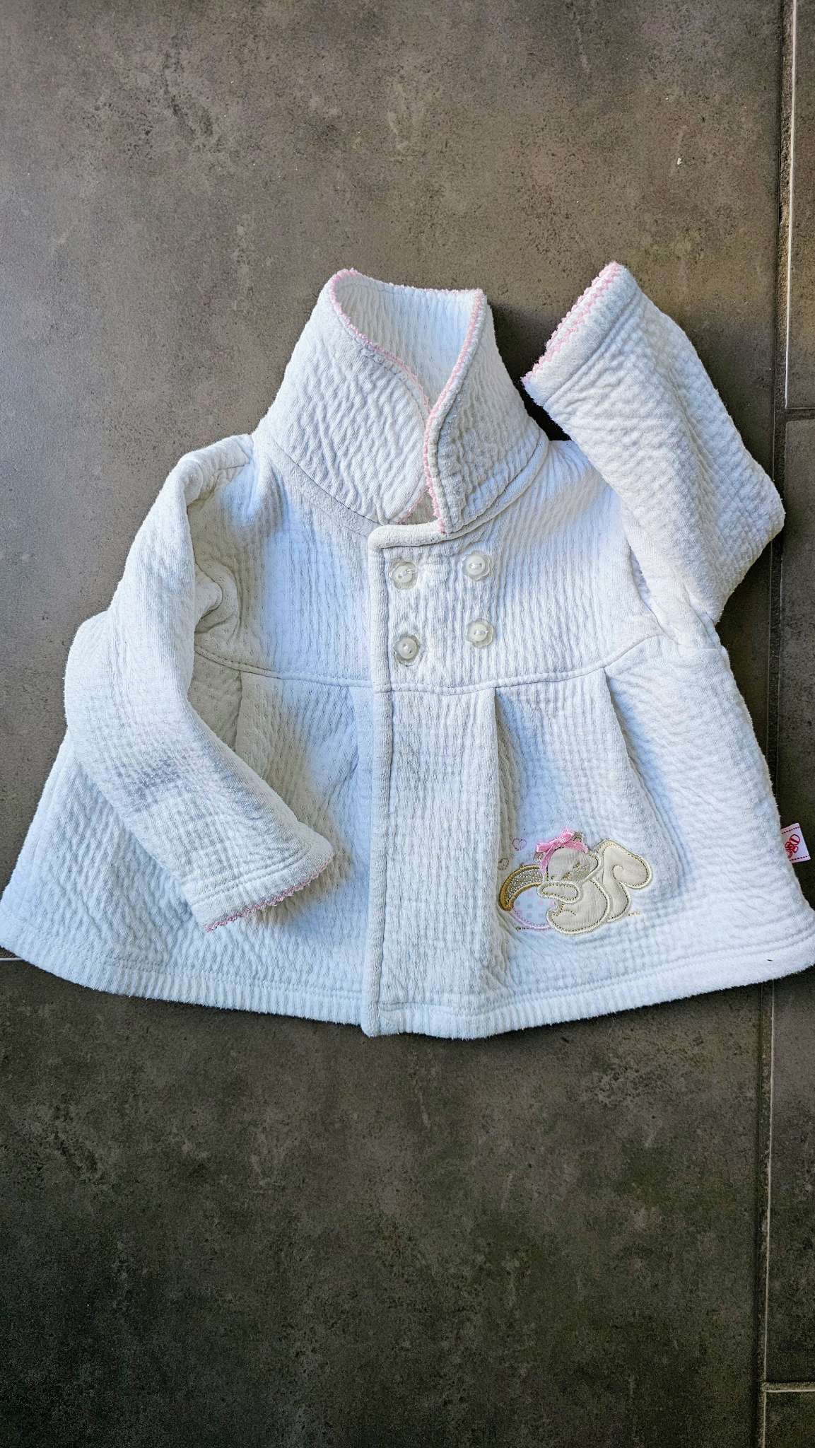 Meylin White Quilted Squirrel Coat (3–6 Months), Kids 3 Month (0-3M)