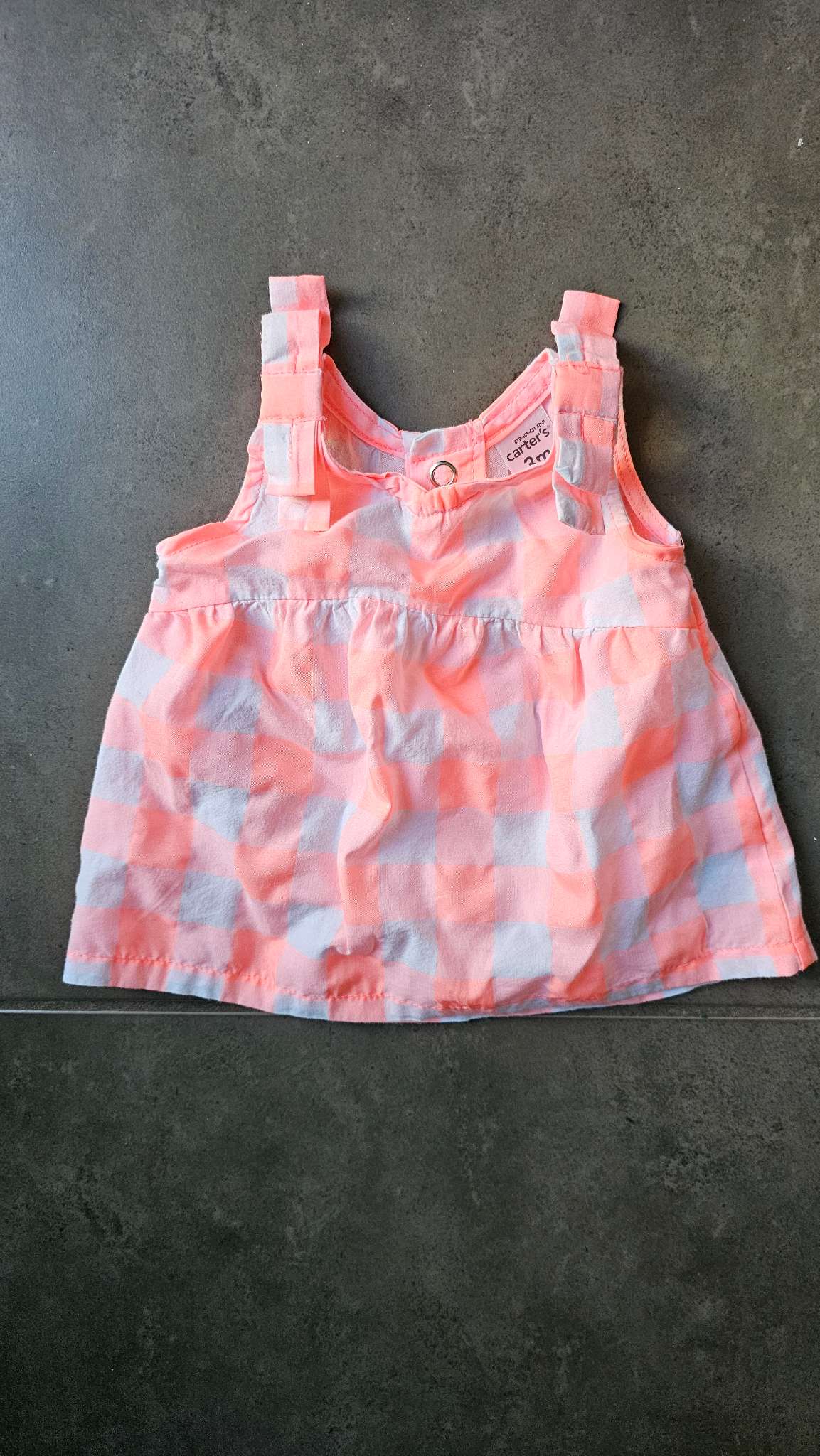 Carter’s Peach Gingham Tank (3 Months), Kids 3 Month (0-3M)