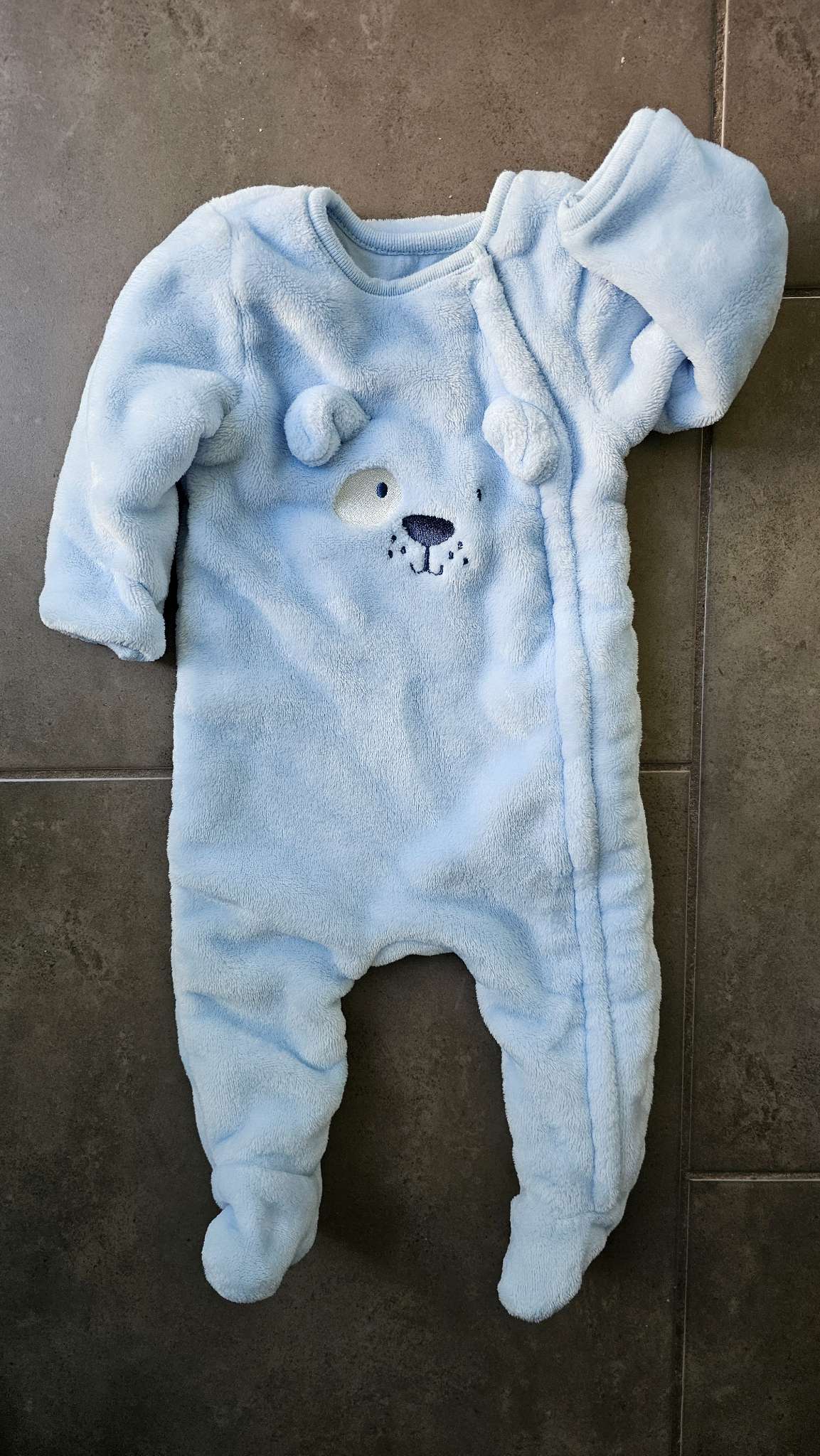 Absorba Blue Plush Bear Sleeper (Fits Like 3 Months), Kids 3 Month (0-3M)