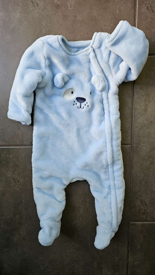 Absorba Blue Plush Bear Sleeper (Fits Like 3 Months), Kids 3 Month (0-3M)