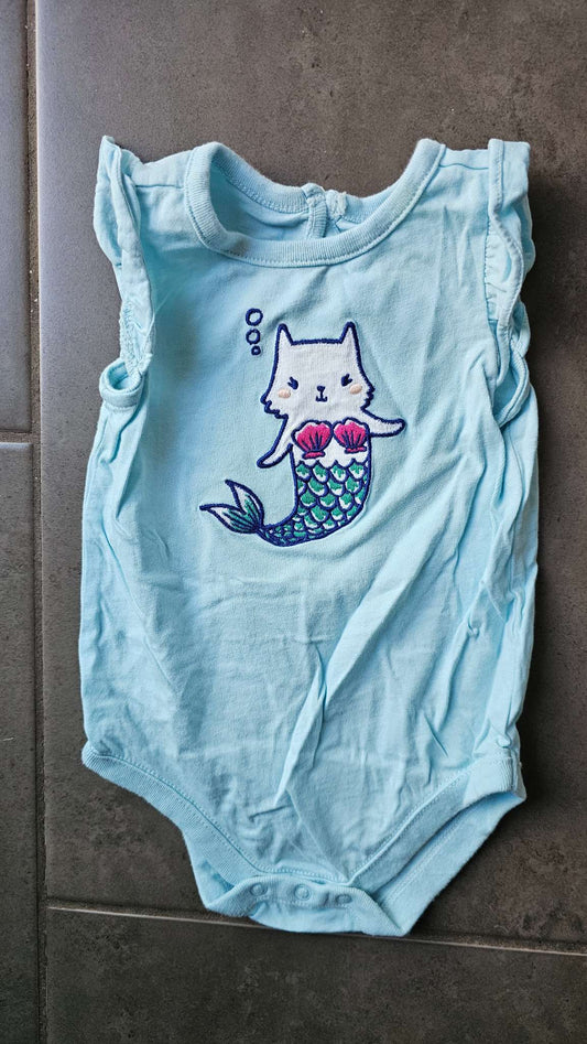 Gymboree Mermaid Cat Onesie (3–6 Months), Kids 3 Month (0-3M)